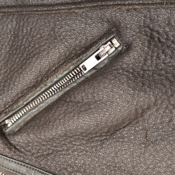 Dark dark olive Shearling Jacket - Picture 8 of 10